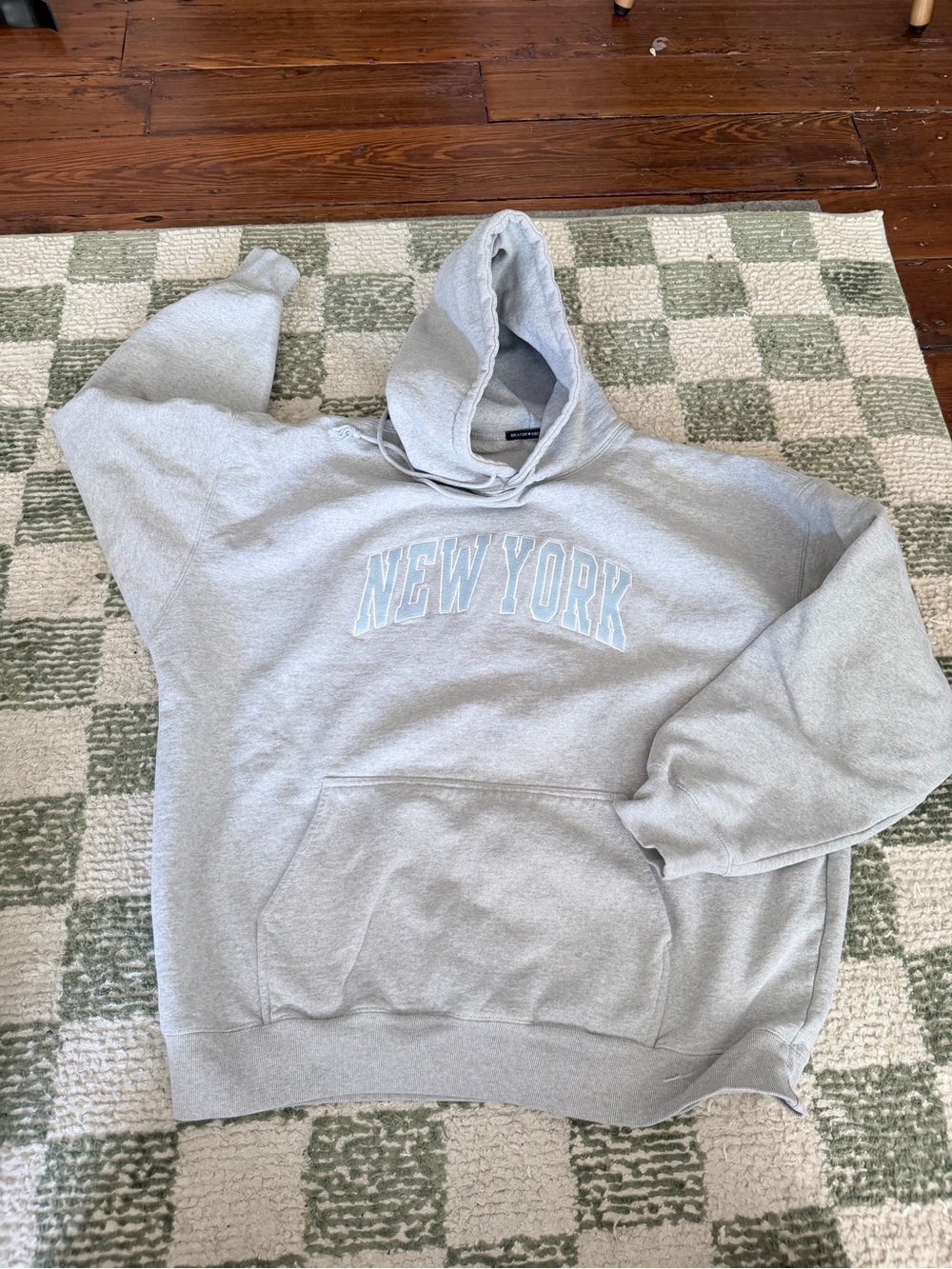 Brandy Melville New York Light Gray Hoodie Sweatshirt